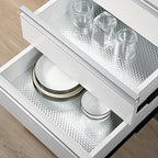 Aluminum Kitchen Sticker Liner 2 Rolls - Waterproof Oilproof Heat Resistant to 450F, Rhinestone Grid Self-Adhesive Foil for Stovetop Oven Cabinet Drawer Countertop, 23.6x39.4 Inch per Roll