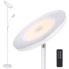 LED Torchiere Floor Lamp 27W+7W Dual Light with Reading Arm, 4 Color Temperatures, Dimmable, Remote & Touch Control – Home & Office Standing Lamp | Nuvia Haven