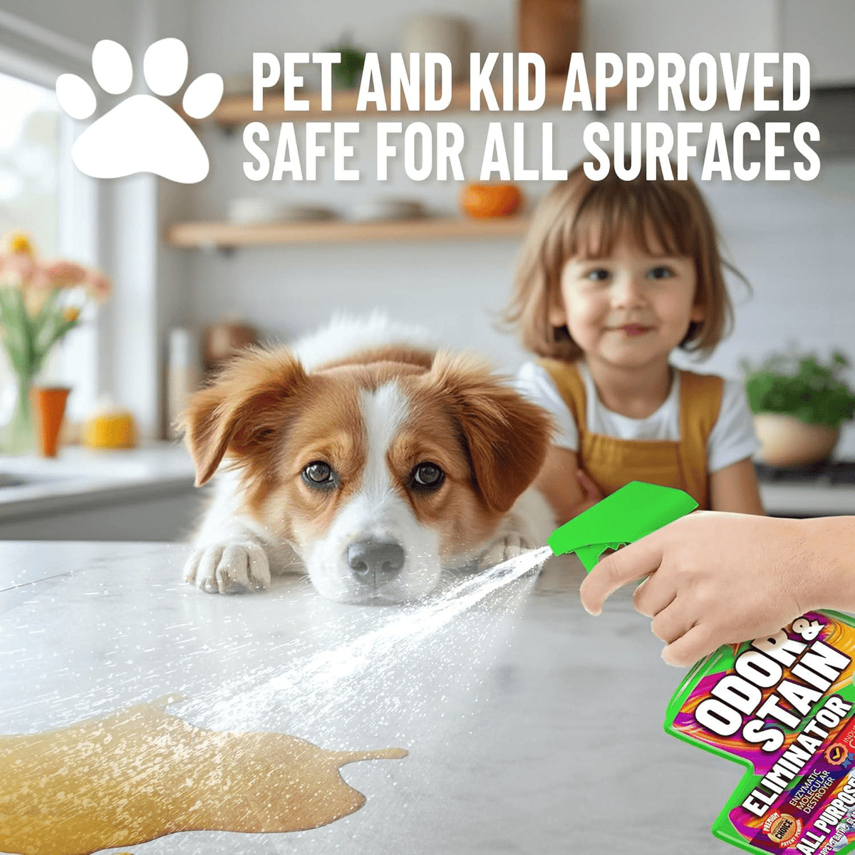 Pet Odor & Stain Eliminator Enzyme Spray 3-Pack – All-Natural Enzyme Cleaner for Dog & Cat Urine, Carpet, Upholstery, Tile & Multi-Surface Messes, Safe for Pets & Children