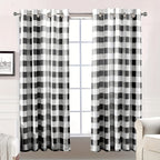 Buffalo Plaid Blackout Curtains Farmhouse Thermal Insulated Drapes | Room Darkening Window Panels for Bedroom Dining Room, 9 Colors 14 Sizes, Single or 2-Panel Set
