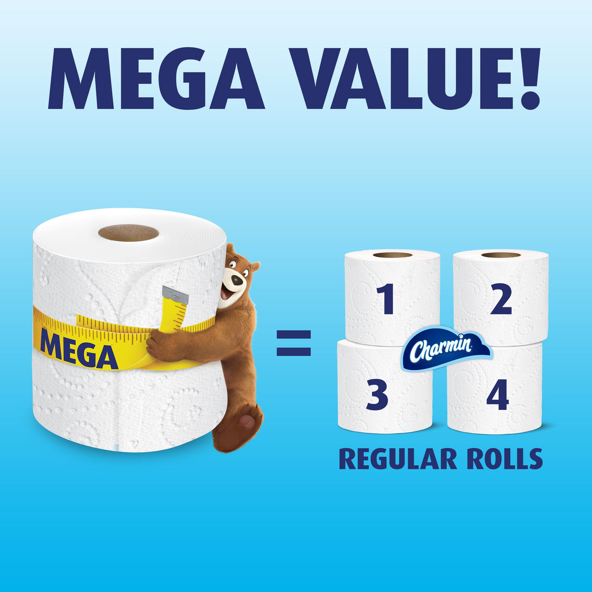 Ultra Soft Mega Roll Toilet Paper 200 Sheets – Available in 6 & 16 Count, Double & Mega Rolls, Cushiony Thick 2-Ply Bath Tissue for the Whole Family