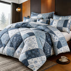 Diamond Pattern Quilt Bedding Set with Pillowcases 2/3 Piece – Soft Breathable Lightweight Comforter Twin Queen King 30+ Colors