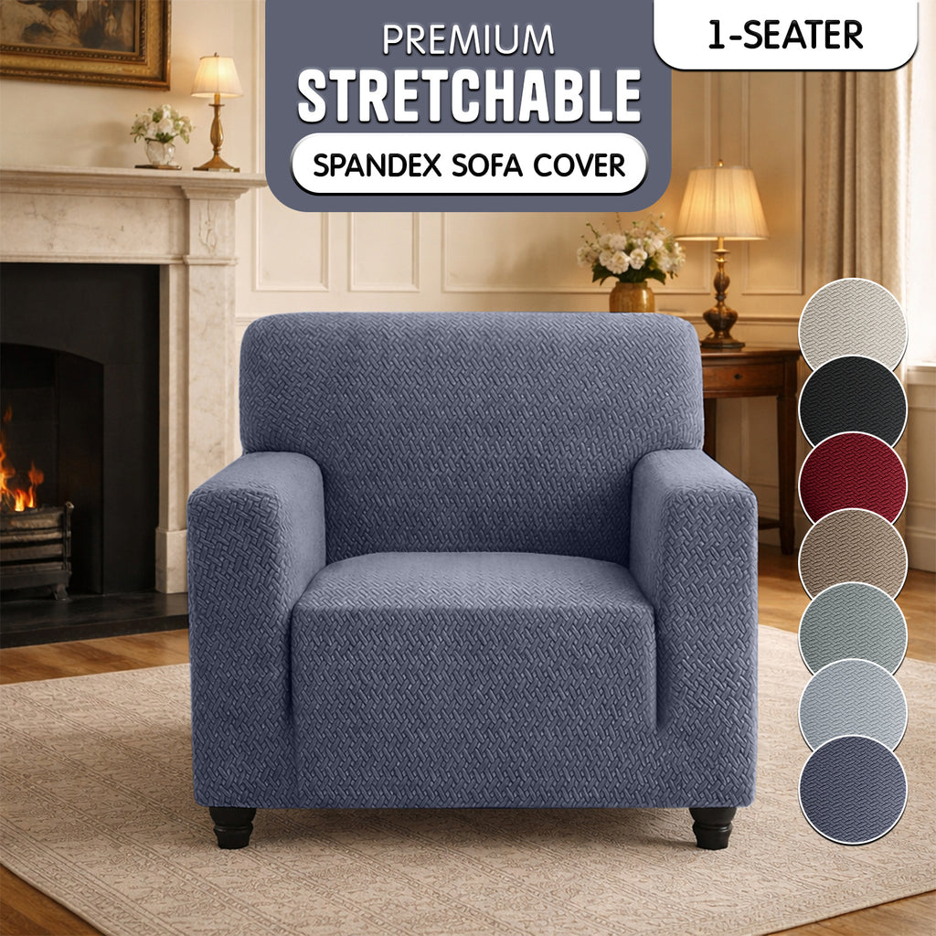 Luxury Spandex Sofa Cover Anti-Slip – Wrinkle-Free Elastic Couch Slipcover, Pet & Scratch-Proof, Machine Washable, All-Season, 7 Colors, 1/2/3 Seater, Living Room Home Decor