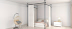 Adjustable Tension Room Divider Curtain Rod – No Drilling, 28–171" Wide, 4–10 ft Floor-to-Ceiling, Heavy Duty, Black & White (Curtains Not Included)