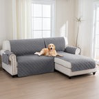 L-Shaped Sectional Sofa Cover 100% Liquid-Resistant Couch Slipcover with Non-Slip Straps for Dogs Cats Pets Left Right Chaise