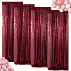 Sequin Backdrop Curtains 4 Panels 2FT x 8FT Glitter Party Decorations for Wedding Birthday Photo Booth Stage Background 30+ Colors