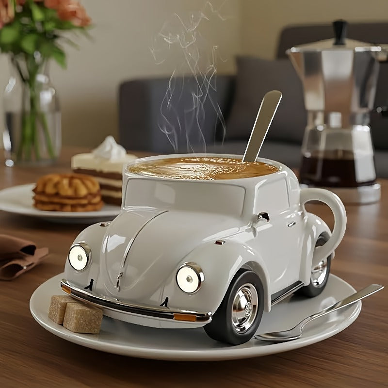 Vintage Car Shaped Resin Mug Ornament, Retro Classic Auto Coffee Cup Sculpture for Desktop, Office & Car Dashboard Decor, Unique Collectible Gift for Car Enthusiasts in 8 Colors