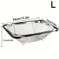 Expandable Over-the-Sink Stainless Steel Colander Strainer Basket – Fine Mesh with Rubber Grip for Draining Vegetables, Fruits & Pasta, Adjustable Sink Strainer, Small or Large