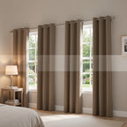 Room Darkening Blackout Curtains 4-Pack – Grommet Top Plain Weave Sun Blocking Drapes for Living Room & Bedroom, 9 Colors, 7 Size Options, Woven Polyester