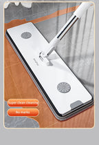 Flat Mop and Bucket Set 360 Degree Rotating Hands-Free Wringing Dual Compartment Clean Dirty Separation Ultra-Fine Fiber Floor Mop for Kitchen Bathroom Hardwood Tile