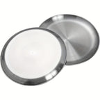 304 Stainless Steel Dinner Plates Set of 10 BPA-Free Dishwasher Safe Non-Toxic Round Metal Plates for Home Outdoor Camping Holiday Use