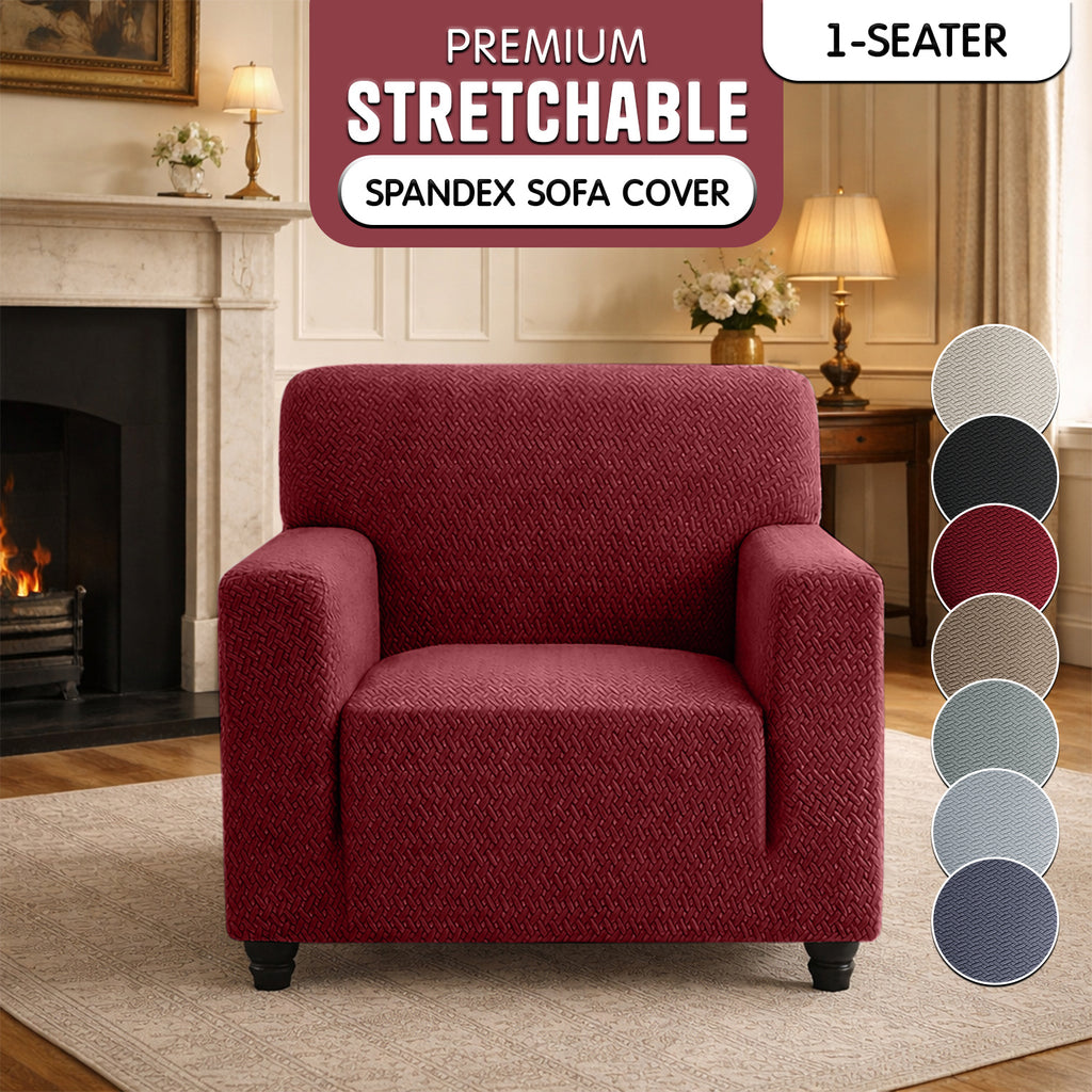 Luxury Spandex Sofa Cover Anti-Slip – Wrinkle-Free Elastic Couch Slipcover, Pet & Scratch-Proof, Machine Washable, All-Season, 7 Colors, 1/2/3 Seater, Living Room Home Decor