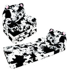 Flip-Open Kids Sofa Chair 2-in-1 with Removable Washable Cover – Soft Plush Animal Pattern Children's Lounger for Reading Nook, Playroom & Bedroom, Lightweight Comfy Seat for Boys & Girls, Koala, Cow Cat & Milk Cow