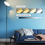 LED Torchiere Floor Lamp 27W+7W Dual Light with Reading Arm, 4 Color Temperatures, Dimmable, Remote & Touch Control – Home & Office Standing Lamp | Nuvia Haven