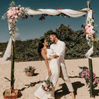 Artificial Wedding Arch Flower Garland Set with Peonies & Eucalyptus, Faux Floral Swag for Wedding Backdrop, Party, Bridal Shower, Mother's Day & Valentine's Day Decoration, Pink or Blue White