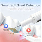 Electric Plaque Remover Teeth Cleaner - LED Light 5 Mode Rechargeable Dental Scaler 3 Stainless Steel Heads Home Travel Oral Care Tool