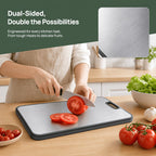 Titanium Cutting Board Double-Sided Food-Grade 17x11.5 Inch - Pure Titanium & Wheat Straw PP Large Kitchen Chopping Board, Easy to Clean, Durable & Eco-Friendly