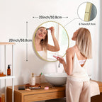 Round Metal Wall Mirror Matte Black & Gold Frame Modern Decorative Circle Mirror for Entryway Bathroom Living Room Bedroom Vanity Wall Decor Multiple Sizes