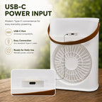 Portable USB Mist Fan 3700mAh Rechargeable with 3 Wind Speeds 2 Mist Modes 7-Color LED Mood Light & Timer for Bedroom Office Dorm Camping Summer Cooling