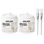 White Wood Repair Paste Kit with Paint Brush – Touch-Up Filler for Baseboards, Cabinets, Doors, Furniture & Wall Trim | Covers Scratches, Chips, Scuffs & Faded Spots | 2 or 3 Piece Set