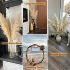 Tall Pampas Grass Stems 6pcs 39 Inch, Fluffy Natural Dried Pampas Grass Bouquet for Wedding Centerpiece, Boho Home Decor, Vase Filler, Party & Office Decoration, Valentine's Day & Autumn Floral Arrangement