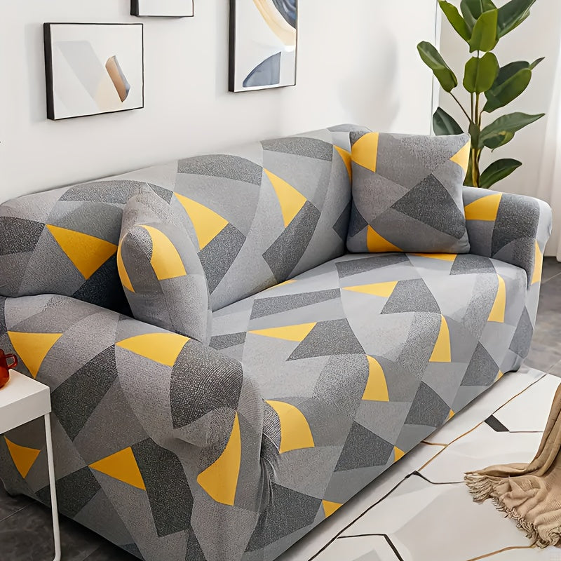 Stretch Sofa Cover Digital Print Floral – High-Stretch Polyester Non-Slip Machine Washable Telescopic Slipcover for 1 2 3 4 Seater Sofas, Contemporary Furniture Protector for Home & Office