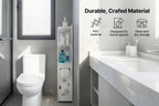 Large Capacity Bathroom Organizer Storage Cabinet with Toilet Paper Holder – Waterproof Dustproof Wall-Mount Bathroom Storage for Kitchen Bedroom Living Room Dining Room, Easy to Install