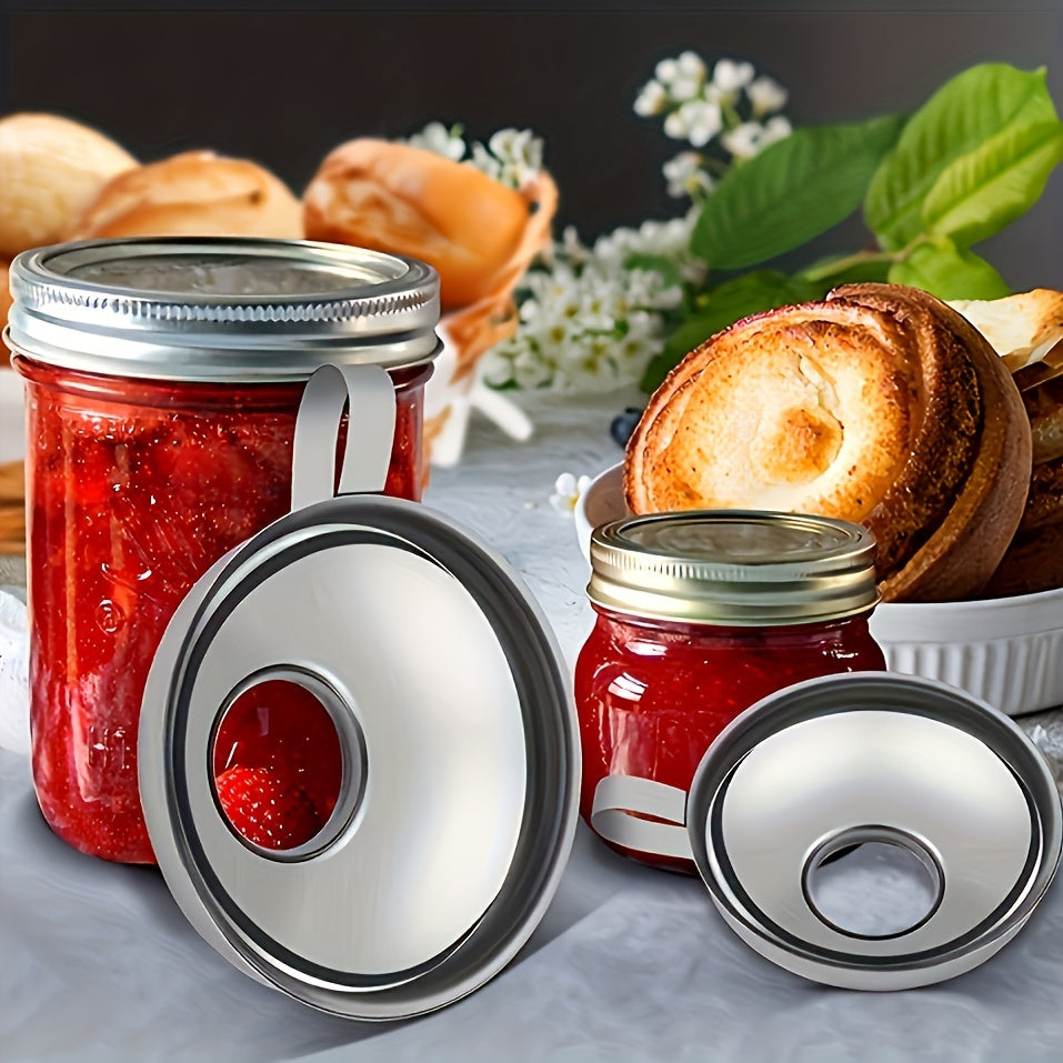 Stainless Steel Mason Jar Funnels Set of 2 - Wide Mouth & Regular Mouth, for Canning Preserving Cooking, Fits All Glass Jars | Nuvia Haven