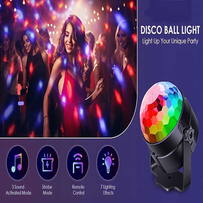 Party Lights with Remote Control, Disco Ball Strobe DJ Light for Dance Parties, Birthday Decorations & Home Room – Music Sync LED Effect – 2 or 4 Pack