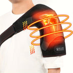 Heated Shoulder Massager with 3 Vibration & Heating Modes, Wireless USB Charging Multifunctional Shoulder Wrap Massager for Pain Relief Relaxation, Gift for Elderly Parents Friends