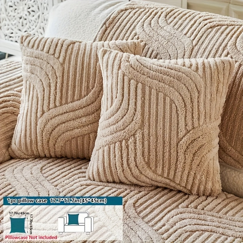 Cashmere Velvet Non-Slip Sofa Cushion Cover – Pet-Resistant Silicone-Backed Slipcover for Sofa Loveseat Recliner Chair Living Room Bedroom Office