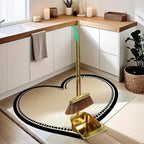 Premium Golden Stainless Steel Broom with Microfiber Bristles & 15° Angled V-Edge Dustpan – Floor-Safe, Hair-Trapping, Rubberized Bumper for Indoor & Outdoor Sweeping | Broom Only or Set