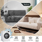 Thick Faux Rabbit Plush Sofa Cover – Soft Non-Slip Washable Pet-Friendly Furniture Protector for Living Room, Bedroom & Office – 4 Colors, Armrest to 4-Seat