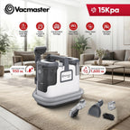 Portable Carpet & Upholstery Cleaner 15KPa – Compact Spot Stain & Odor Remover with Self-Cleaning Tool, 3.5" Tough Stain Brush, 54.1oz Tank & Extra Long Hose for Deep Spot Cleaning Carpets Sofas Cars