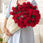 Rose Bouquet Blanket – 31.5inch 52-Flower Soft Throw with Gift Bag, 4 Colors, Romantic Gift for Valentine's Day Birthday Wedding