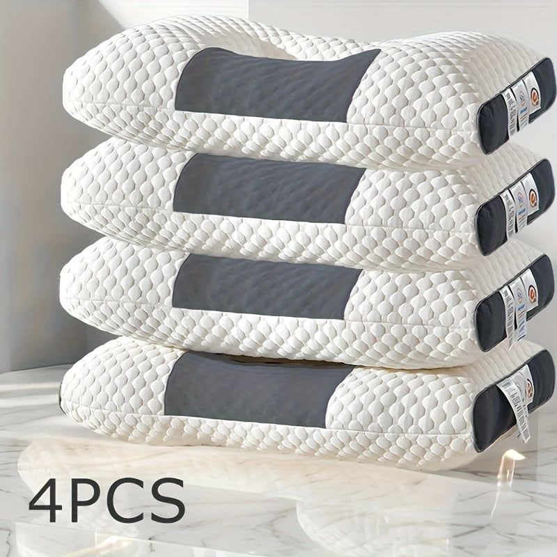 Adjustable Ergonomic Bed Pillows 2-Pack or 4-Pack - Soft Neck Support, Removable Washable Pillow Core, No-Collapse Deep Sleep Pillow Set for Couples Home Bedroom