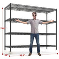 Heavy Duty Metal Wire Shelving Unit with Wheels & Feet – 5-Tier Adjustable Garage Shelf, 2399–2998 LBS Capacity, 55.5"W, for Pantry, Kitchen, Garage, Warehouse & Commercial Storage