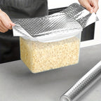 Aluminum Kitchen Sticker Liner 2 Rolls - Waterproof Oilproof Heat Resistant to 450F, Rhinestone Grid Self-Adhesive Foil for Stovetop Oven Cabinet Drawer Countertop, 23.6x39.4 Inch per Roll