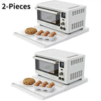 Adjustable Metal Pull-Out Rack Organizer for Microwave - Countertop Shelf for Air Fryer, Oven and Rice Cooker with Hanging Shelf and Drawer Storage - Space-Saving Coffee Station Kitchen Appliance Stand
