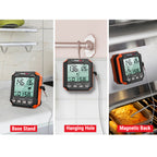 Digital Meat Thermometer with Probe - Backlit LCD, 6 Meat Presets, Temp Alert, Oven Safe Stainless Steel Probe, for Smoker BBQ Grill Oven Cooking | Nuvia Haven