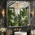 Metal Framed Rounded Rectangle Wall Mirror for Bathroom – Over Sink, Horizontal or Vertical Hanging, Modern Farmhouse Decor, Matte Black, Gold & Silver, Multiple Sizes 16x20 to 36x48 In