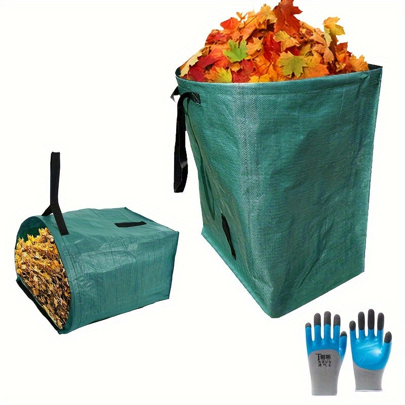 Garden Leaf Bags Reusable 52 Gallon with Handles Waterproof Yard Waste Bag for Fallen Leaves Plant Debris Lawn Clippings Compost 1 or 2 Pack