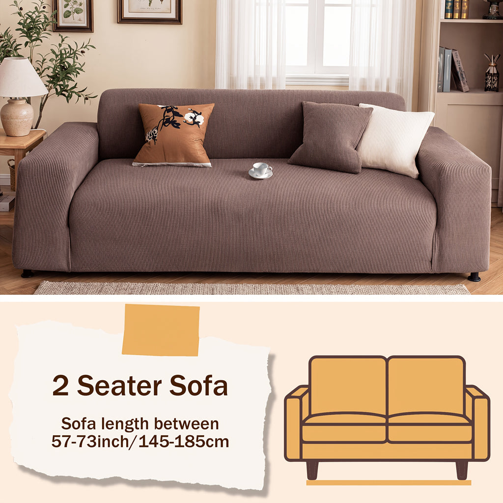 Sofa Slipcover with Skirt – Stretch Jacquard Full Coverage Couch Cover, Pet Proof Non-Slip Machine Washable, Fits 1 2 3 4 Seater Sofa for Living Room Bedroom, All Season Furniture Protector