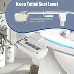 Bidet Attachment for Toilet Ultra-Slim Non-Electric Cold Water Sprayer Retractable Self-Cleaning Nozzle Adjustable Water Pressure Easy Install Fits Most Toilets