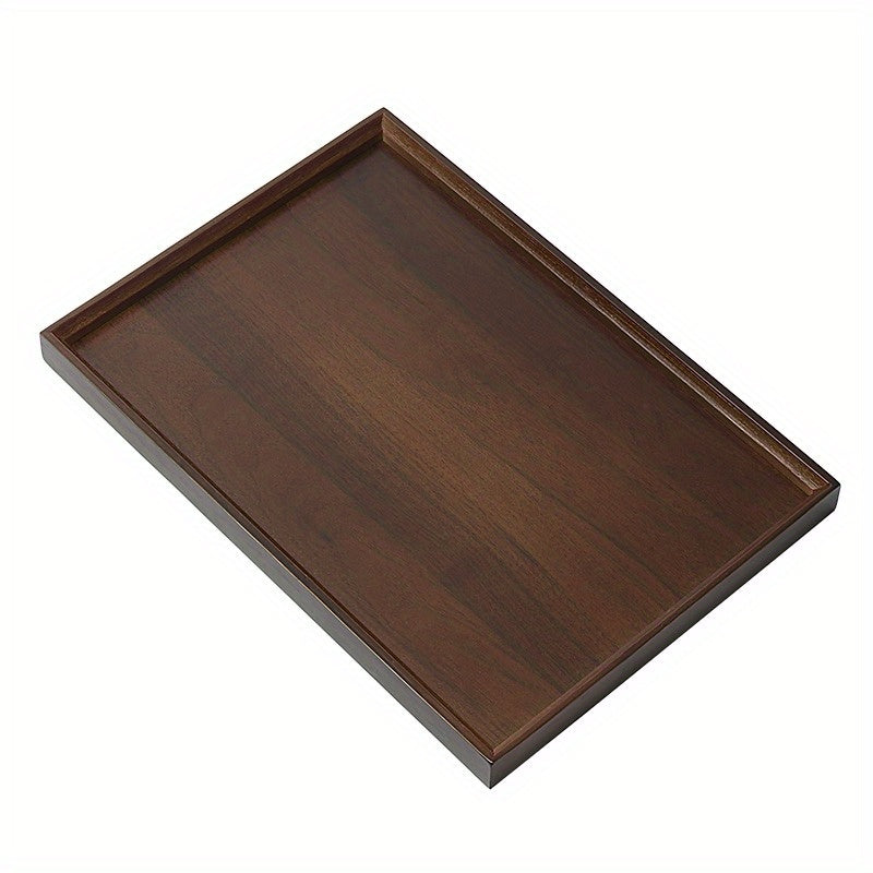 Dark Walnut Bamboo Serving Tray Rectangular Vintage Bamboo Composite Water Resistant for Home Restaurant Hotel Display Size S M L XL