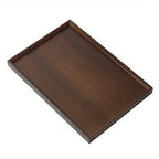 Dark Walnut Bamboo Serving Tray Rectangular Vintage Bamboo Composite Water Resistant for Home Restaurant Hotel Display Size S M L XL