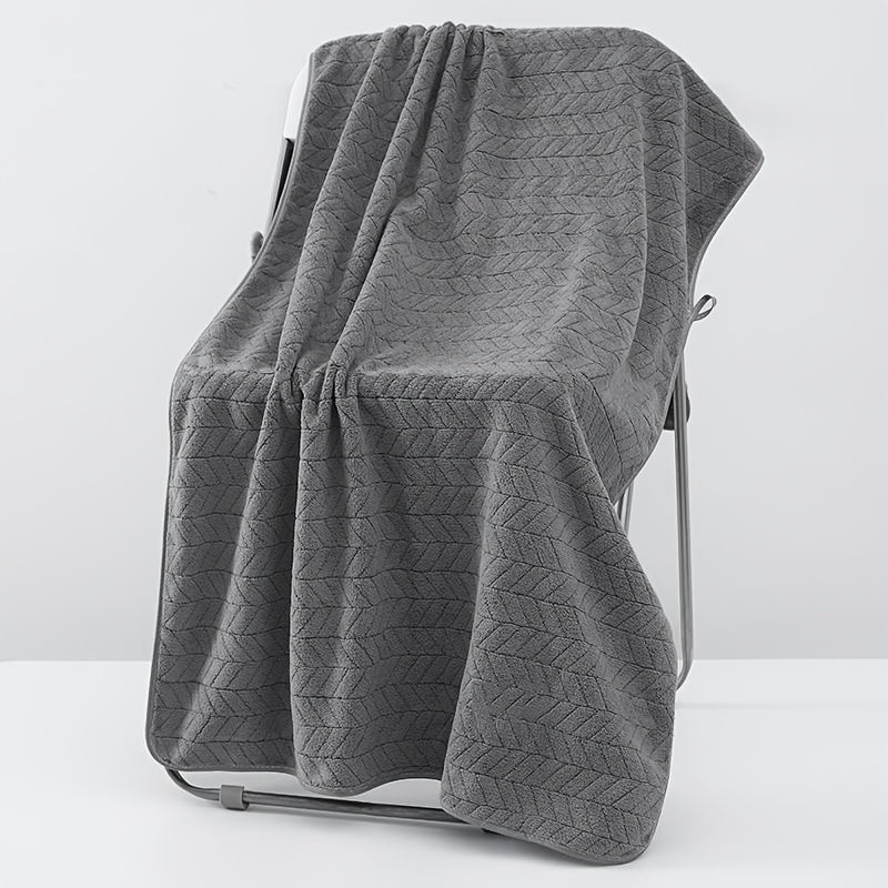 Oversized Striped Bath Towel Set – Absorbent Quick-Dry Adult Bath Towels for Spa, Hotel & Home | Available as Single or 6-Piece Set | Multiple Colors