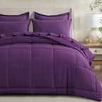 Bed in a Bag Queen 7 Piece Fluffy Comforter Set – Ultra-Soft Microfiber Bedding with Comforter, Fitted Sheet, Flat Sheet & 4 Pillowcases, Hypoallergenic Breathable All Season Bedding Gift for Her