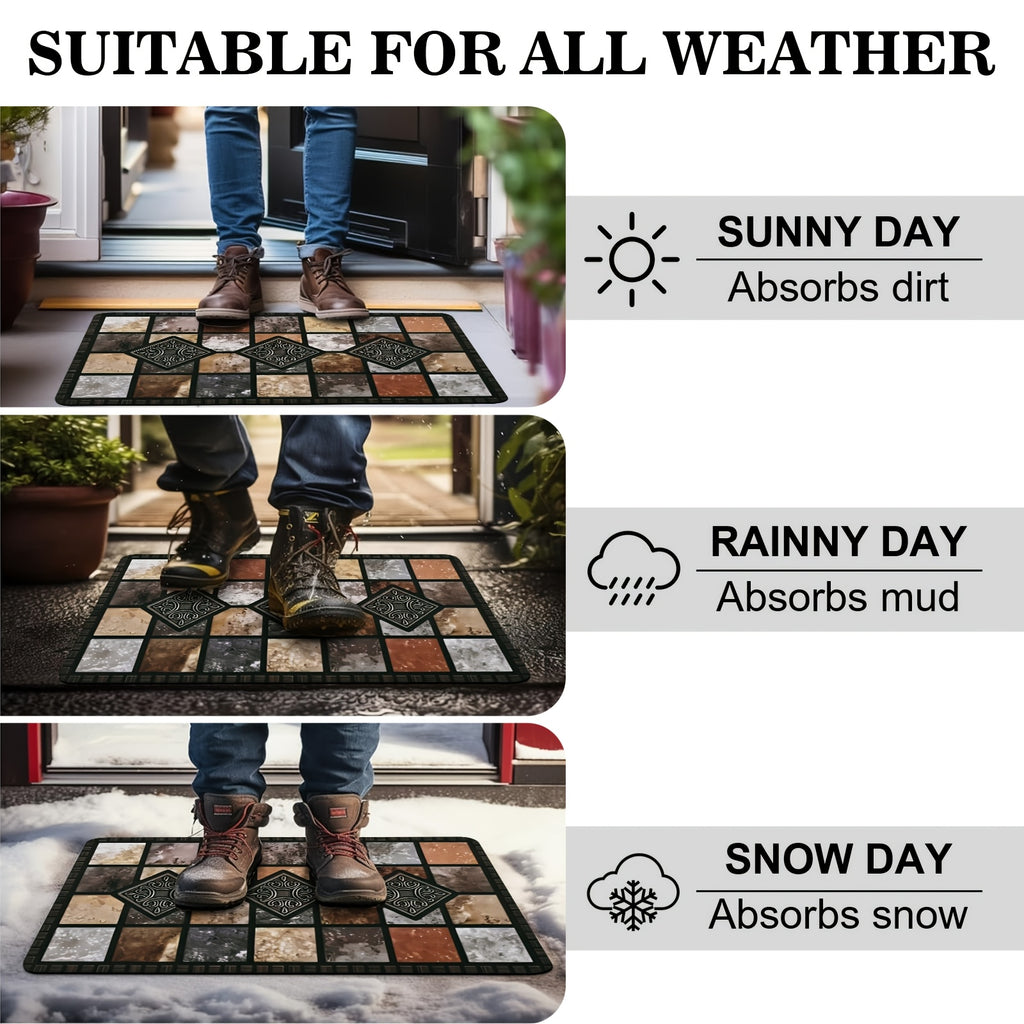 Vintage Plaid Kitchen Floor Mat Set – Diatom Mud Rubber, Absorbent, Non-Slip, Fast Drying, Machine Washable | Kitchen, Bathroom & Hallway | 2-Piece & 3-Piece | Nuvia Haven