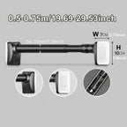 No Drill Telescopic Curtain Rod Adjustable 15.75-196.85in 33mm Extendable Shower Curtain Rod for Large Windows Anti-Slip No Screws